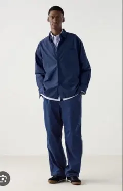 UNIQLO C ユニクロ　ワイドパラシュートパンツ　デニム　Blue S