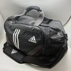 良品　adidas アディダス　ボストンバッグ ブラック ストライプ