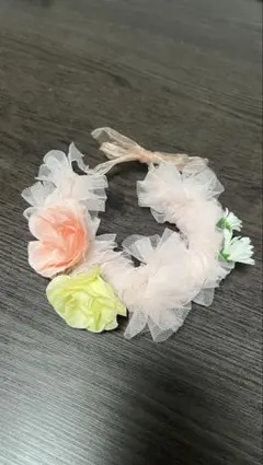 花冠 フォト用 ハンドメイド ピンク ベビー ヘアアクセ