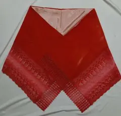 和装 ベルベット ショール　朱赤