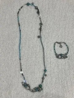 新品未使用　ターコイズネックレス&ブレスレットセット