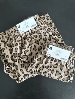 新品未使用 GU ショートパンツ おそろコーデ リンク ヒョウ柄 セット