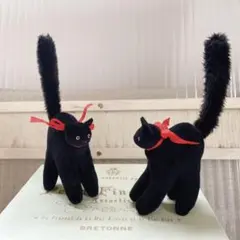 【ハンドメイド】手の平サイズの黒猫／アンティーク風／BLACKCAT
