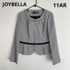 JOYBELLA ツイード ノーカラージャケット フォーマル 11 L 黒