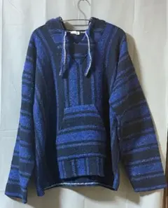 【90s メキシコ製】Cuamatzi メキシカンパーカー 青黒 L相当