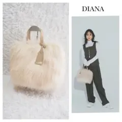 美品 DIANA ダイアナ エコファートートバッグ ふわもこ 秋冬 ハンドバッグ