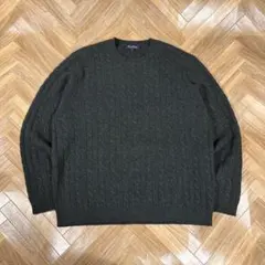ブルックスブラザーズ ケーブルニット セーター カシミヤ混ウール ダークグリーン