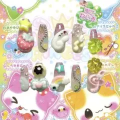 ネイルチップ 平成女児 ウィッシュコア 羽 星 音符 クローバー いちご プリン