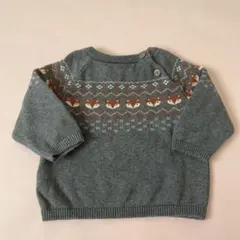 H&M ベビー ニット セーター キツネ　70 ノルディック