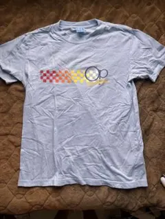 ライトブルー チェック柄 Tシャツ