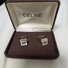 CELINE スクエアカフリンクス ゴールドのサムネイル