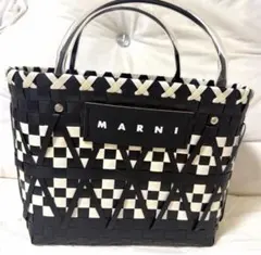 新品未使用 MARNI MARKET かごバッグ ブラック/ホワイト