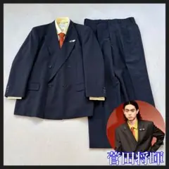 90s】4点 セットアップ ダブルスーツ ピンズ 薄紫 古着 常田大希