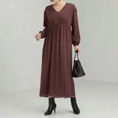 CFC レトロプリントVネックワンピース