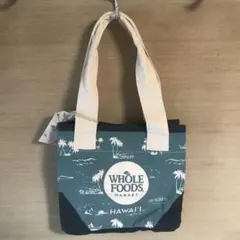 ハワイ限定 Whole Foods Market ヤシの木 ミニトートバッグ青のサムネイル