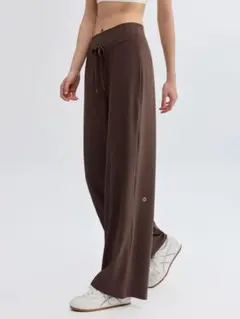 YOMOMENT ハイウェスト ストレート ワイドパンツ ヨガパンツ