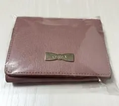 【美品】FURLA コンパクト財布　三つ折り　くすみピンク