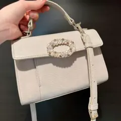 snidel ビジューポイントバッグ ホワイト 白 グレー