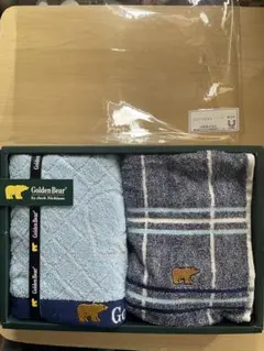未使用新品　レトロ　Golden Bear フェイスタオル 2枚　ゴールデンベアのサムネイル