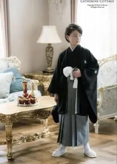 卒業式　キッズ　紋付袴　羽織つき　一式　135-140