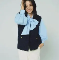 B:MING by BEAMS / ツイード ジレ　ネイビー