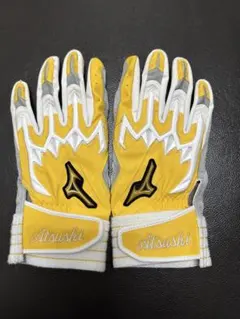 ミズノプロ　バッティンググローブ　イエロー/ホワイト