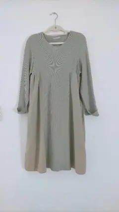 本日のみお値下げローズティアラ　異素材膝丈ワンピース、チュニック　薄いグリーン