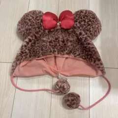 ミニーちゃん　ファンキャップ　ヒョウ柄