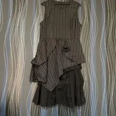 ストライプ柄ノースリーブチュニック M-L