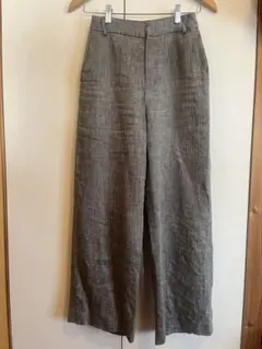 cityshop リネン ワイドレッグスラックス グレー