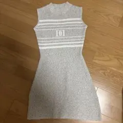 ダーリッチ ノースリーブニットワンピース グレー