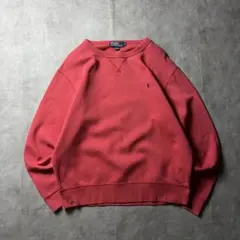 【雰囲気◎】90s Ralph Lauren 香港製 スウェット 前V 刺繍ロゴ