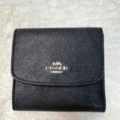 美品　コーチCOACH ブラック 三つ折り財布
