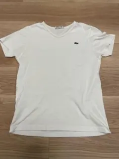 LACOSTE ホワイト Vネック Tシャツ サイズ2