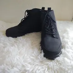ノーブランド レースアップブーツ 27.5cm 黒 サイドジップ