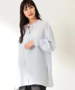 CINOH / シルク チュニック ブラウス BLUEGREY / サイズ 36のサムネイル