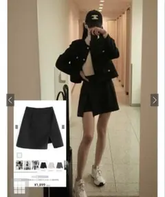 GRLインパン付きスリット台形ミニスカート【fo1791】