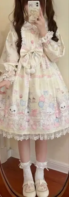 黄色ロリータドレスMサイズ