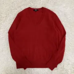 UNIQLO カシミヤセーター Vネック　M 赤