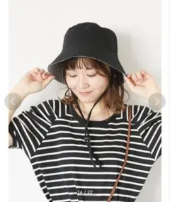 エヘカソポ リバーシブルバゲットハット ブラック ギンガムチェックのサムネイル