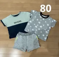 ベビー服 Tシャツ UNIQLOショートパンツ 3点セット 80cm まとめ