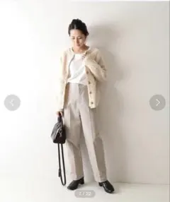 【美品】金子綾 × FRAMeWORK パンツ ベルベット グレージュのサムネイル