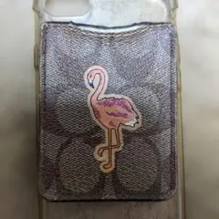 【訳あり】COACH コーチ カードホルダー（フラミンゴ柄）ケース付き