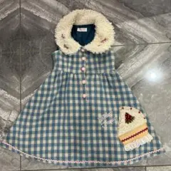 美品シャーリーテンプルジャンバースカートケーキ柄キッズジャンバースカート130