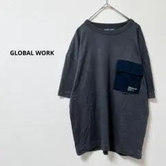 GLOBAL WORK　グローバルワーク 半袖Tシャツ 胸ポケット　伸縮性　春夏