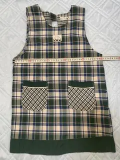 チェック柄エプロン（緑・青）