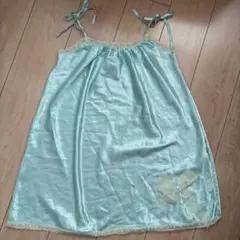 水色 リボン付き ネグリジェ S