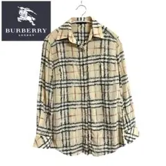 希少☆Burberry Londonノバチェックシルクシャツ　サンプル品