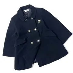 【美品】セリーヌ　ウールコート　バルカラー　金ボタン　日本製　キッズ　子供服　紺