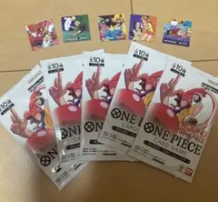 ワンピースカード ラウンドワン 5パックセット!!シール5枚付き - メルカリ